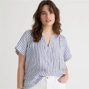 J. Crew Blue and White Striped Blouse
